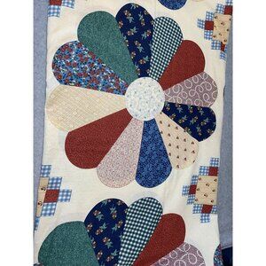 Vintage Springs Industries 43x45 Cotton Fabric Patchwork Flower Design Multicolo